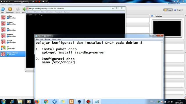 Konfigurasi DHCP server pada debian 8 menggunakan Virtualbox смотреть онлайн