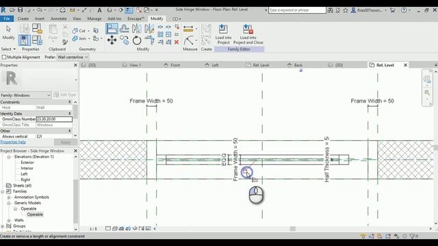 Revit Window 3 _ Side Hinge Window Family смотреть онлайн