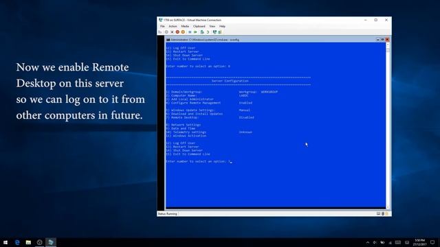 Windows Server 1709 (Server Core) Initial Configuration with sconfig.cmd смотреть онлайн