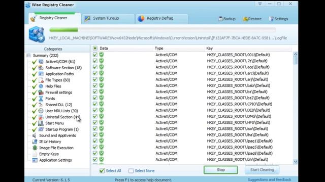Wise Registry Cleaner Free 6.15 смотреть онлайн