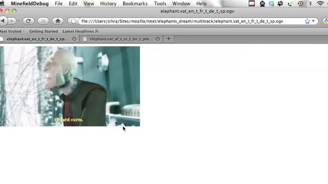 Screencast of Subtitles from Ogg Kate natively in Firefox смотреть онлайн