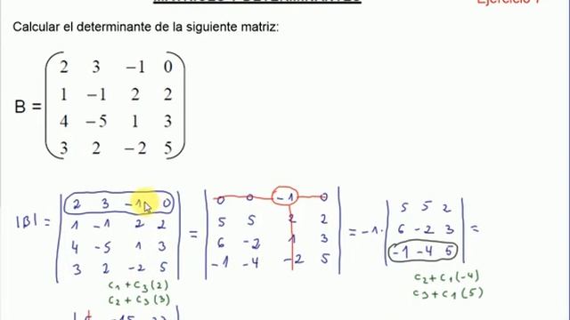 Matrices y Determinantes (V13-E7). Cáculo determinate orden 4 método del PIVOTE смотреть онлайн