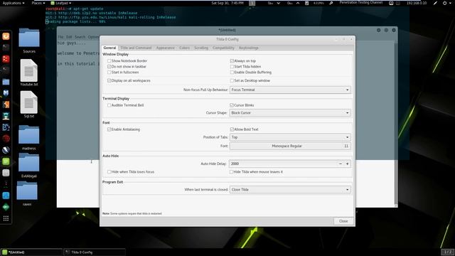 Tilda Terminal Emulator | GTK | Kali Linux 2017.2 смотреть онлайн