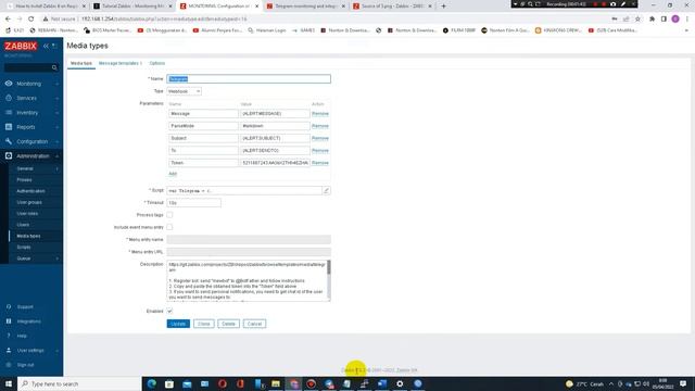 MONITORING JARINGAN DENGAN ZABBIX-cara menghubkan telegram ke zabbix смотреть онлайн