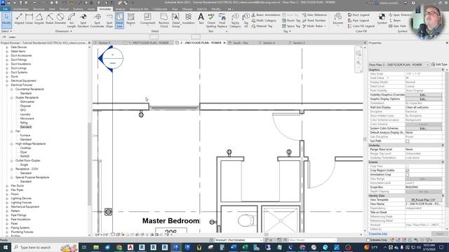 FULL PROJECT EP-03 - Placing Receptacles 2nd Floor - Revit Electrical Tutorial смотреть онлайн