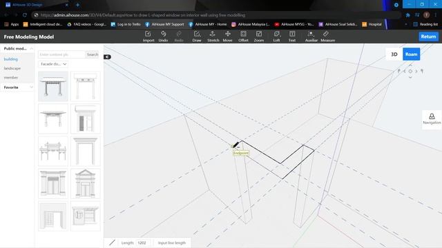 [Free Modeling FAQ] How to draw L-shaped window on interior wall using free modeling? | AiHouse смотреть онлайн
