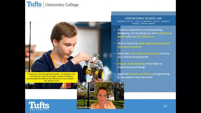 Tufts Summer 2021 Pre-College Virtual Open House смотреть онлайн