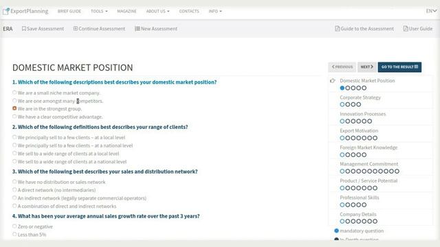 “ERA - Export Readiness Assessment” tool tutorial EN смотреть онлайн