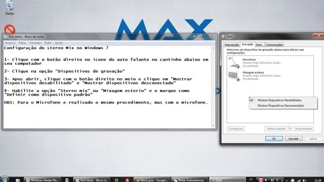 Configurando o Stereo Mix no Windows 7 смотреть онлайн