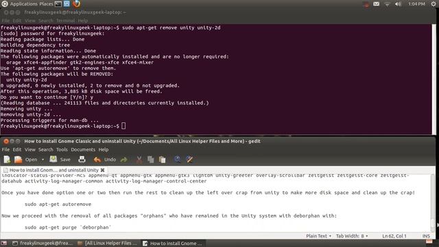 Installing Classic Gnome and Unistalling Unity смотреть онлайн