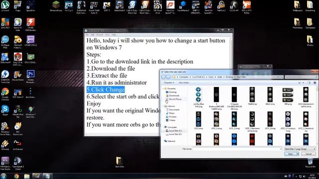 How to change Windows 7 Start Button [Tutorial] [HD] смотреть онлайн