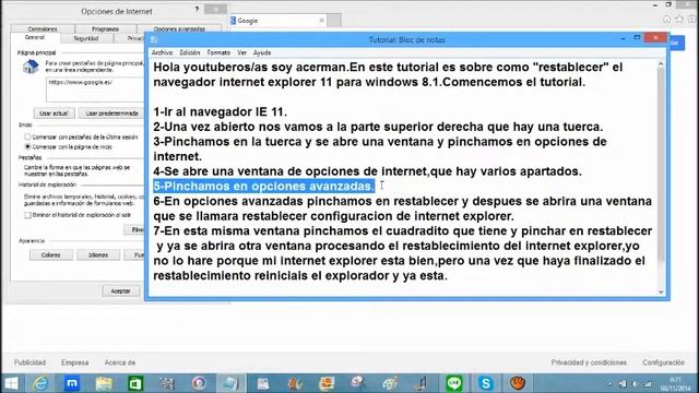 Como restablecer navegador IE 11 en windows 8 1 смотреть онлайн
