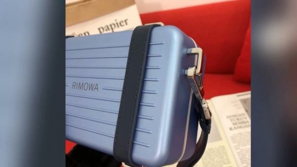 GRAY DIOR AND RIMOWA PERSONAL CLUTCH IN ALUMINUM AND GRAINED CALFSKIN