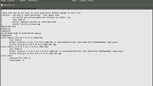 Linuks Fedora zmiana czasu wyświetlania menu Bootloader Grub смотреть онлайн