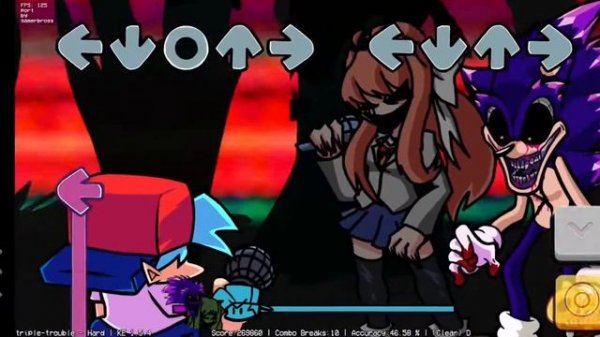 Friday Night Funkin Sonic.exe X Monika.exe Dual mix Mod Android Ported by me