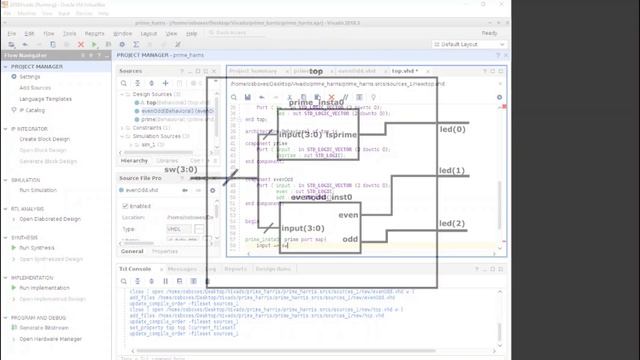 Prime number detector project in Vivado 2018 смотреть онлайн