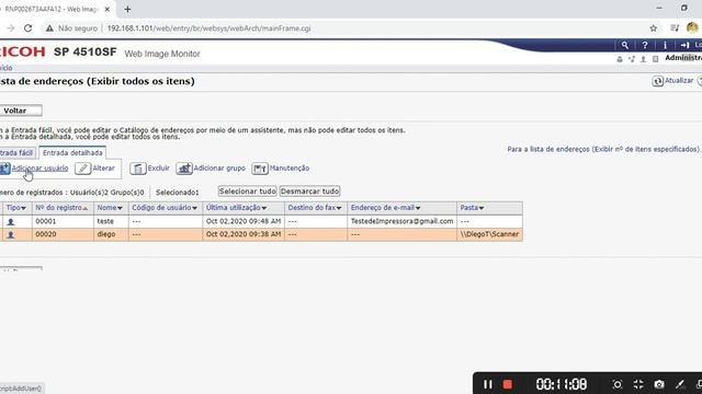 Como Scannear para E-mail ou Pasta na rede usando a impressora Ricoh SP4510SF (Digitalizar). смотреть онлайн