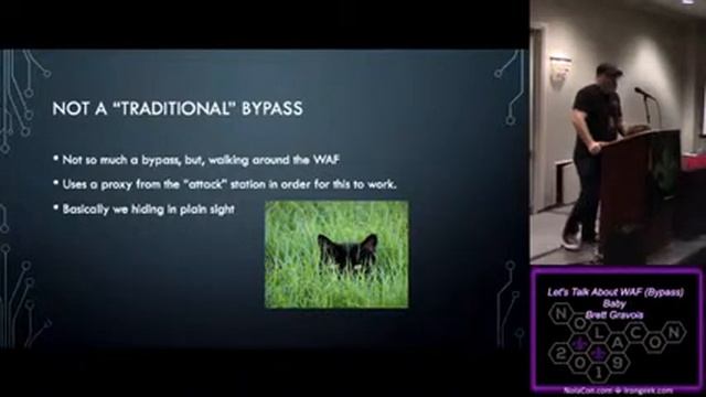 NolaCon 2019 Lets Talk About WAF Bypass Baby Brett Gravois смотреть онлайн