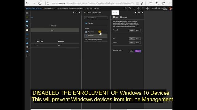 How to Restrict Windows 10 Devices from Intune Management смотреть онлайн