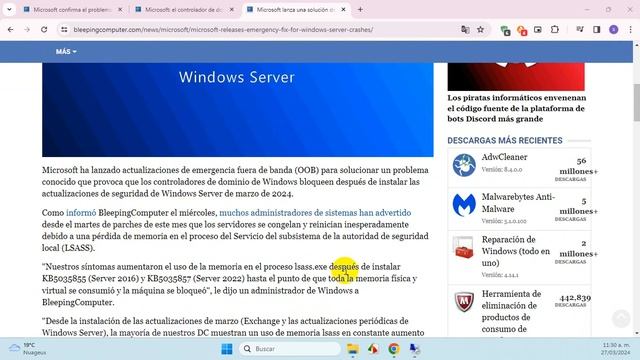 🔊⚙🛠Microsoft lanza una solución de emergencia para fallas de Windows Server LSASS смотреть онлайн