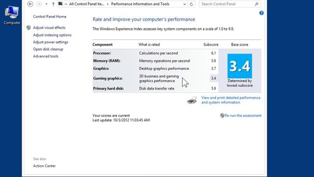 Windows 8.0 Professional - Use Windows Experience Index смотреть онлайн