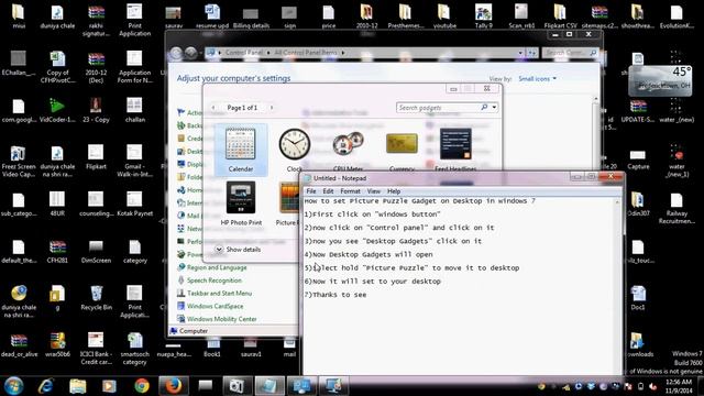 how to set the Picture Puzzle Gadget on desktop in windows 7 смотреть онлайн