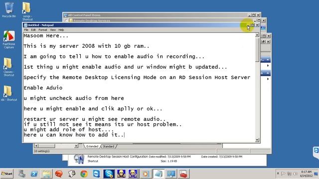 Enable Audio in server 2008 by MASOOM.wmv смотреть онлайн
