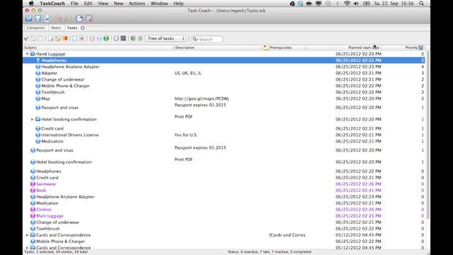 Task Coach - Rearrange columns with drag and drop смотреть онлайн