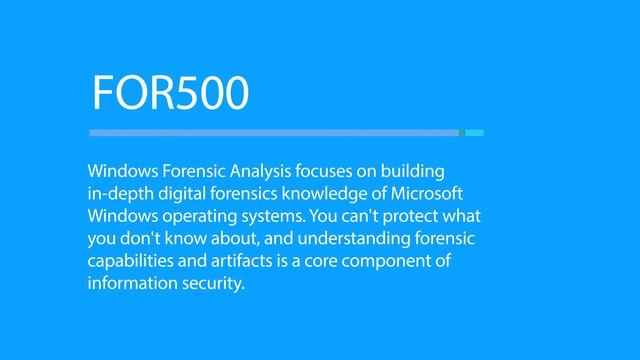 FOR500: Windows Forensics Analysis смотреть онлайн