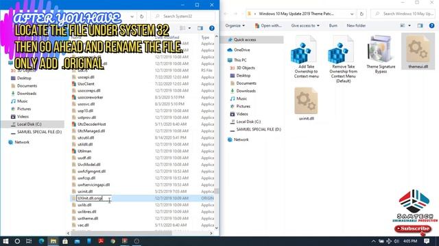 How to Patch Windows 10 1909 / 2004 /21H1 For using Custom Themes of Your Choice In 2021. Very Easy смотреть онлайн