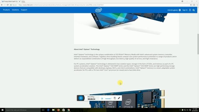 Intel® Optane™ SSD 800P Series PCIe смотреть онлайн