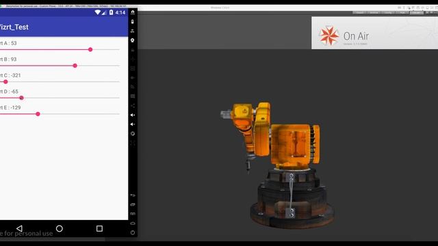 Vizrt Robotic Arm control by Android Emulator смотреть онлайн