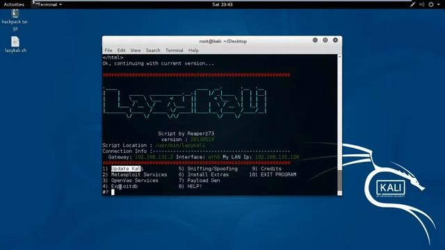 Installing Lazykali and Hackpack Scripts on Kali Linux 2017 смотреть онлайн