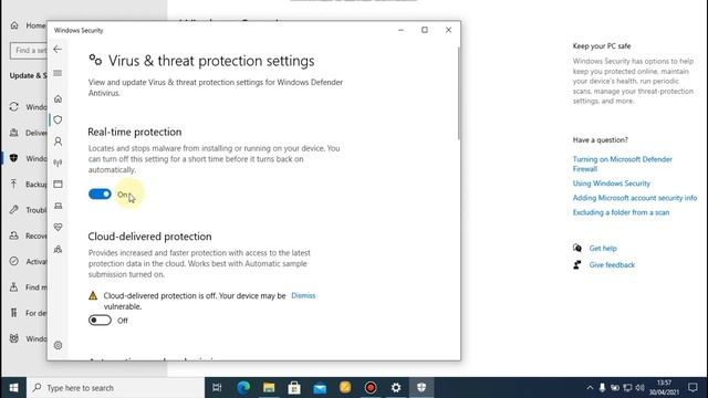 CARA SINGKAT MENONAKTIFKAN VIRUS & THREAT PROTECTION DI WINDOWS 10 2021 | windows defender смотреть онлайн