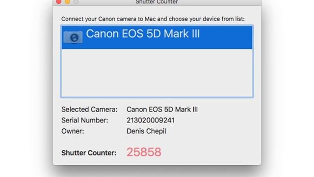 Shutter Counter for Canon EOS DSLR Cameras (Mac OS X) смотреть онлайн
