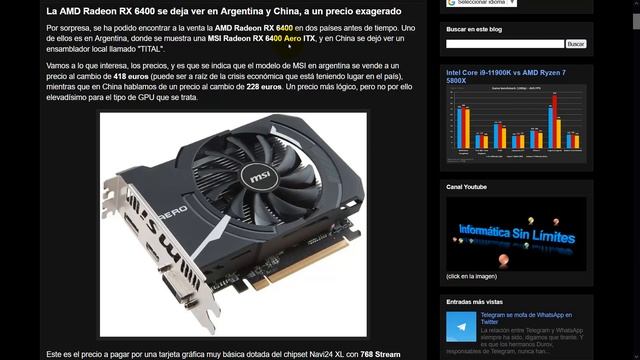 La AMD Radeon RX 6400 se deja ver en Argentina y China, a un precio exagerado смотреть онлайн