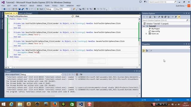 VB.Net tutorial 8.rész (MenuStrip) [Visual Basic 2012/2013] смотреть онлайн