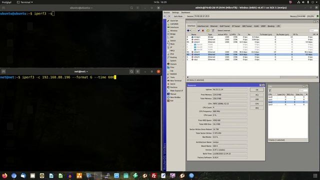 Mikrotik test obciążenia łącza lokalnego programem IPERF3 смотреть онлайн