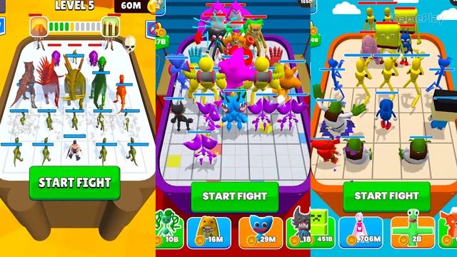Merge Blue Monster vs Merge Master Rainbow Friends vs Merge Master Dinosaur Fusion Android Gameplay смотреть онлайн