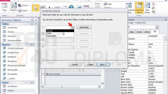 Insert a combo box in the Detail section of the Orders form that will display only the... смотреть онлайн