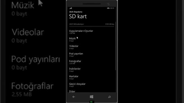 Windows Phone 8.1 3 Kolon (tile) & Hafıza Kartı (SD Card) & Downloads Klasörü смотреть онлайн
