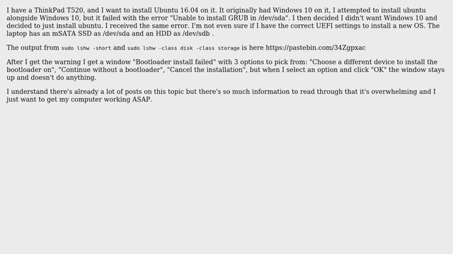 Ubuntu: "Unable to install GRUB in /dev/sda" when trying to install Ubuntu 16.04 смотреть онлайн