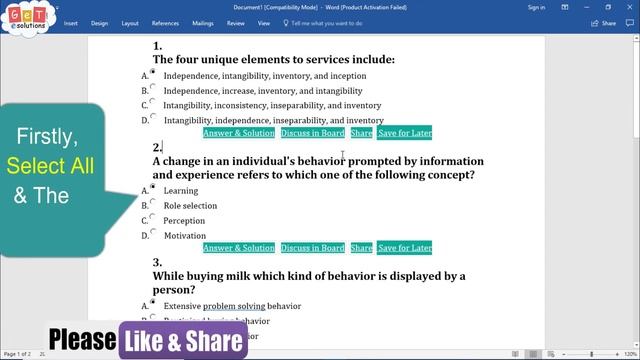 How to Remove Radio Button/checkbox from Copied Online Quiz in MS-Word смотреть онлайн