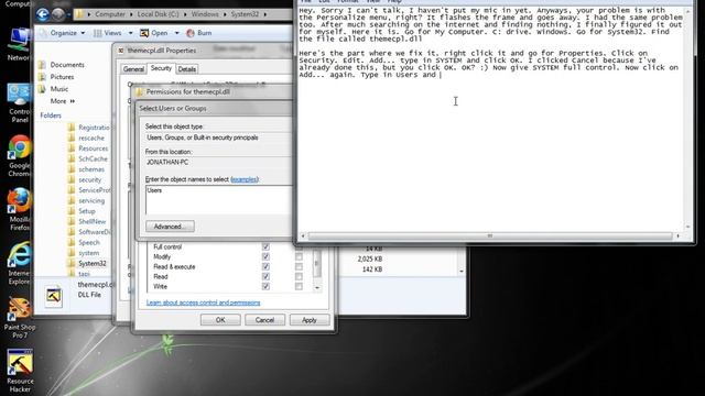 Windows Vista Personalization menu not working: Solution смотреть онлайн