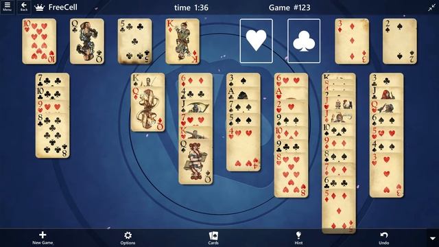 FreeCell Game #123 SOLVED Microsoft Solitaire смотреть онлайн