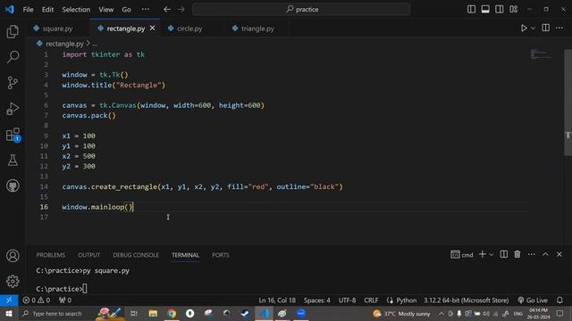 Drawing Shapes using tkinter in Python смотреть онлайн