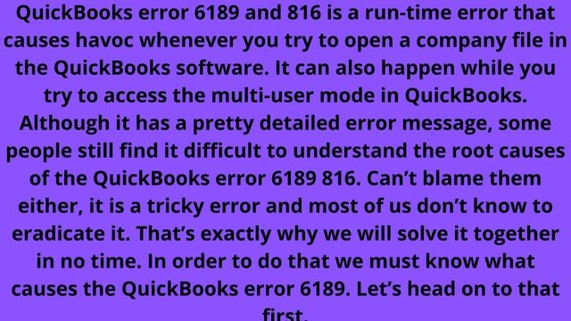 Methods to Troubleshoot QuickBooks Error 6189, 816 Solved смотреть онлайн