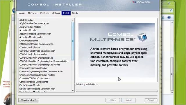Instslation de Comsol 3,5a تنصيب برنامج смотреть онлайн