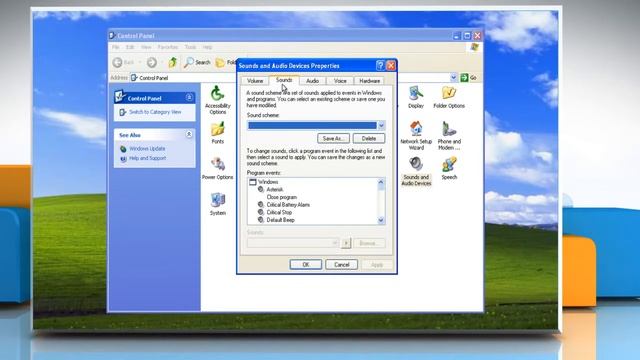 Windows® XP: Change program and logon sound смотреть онлайн
