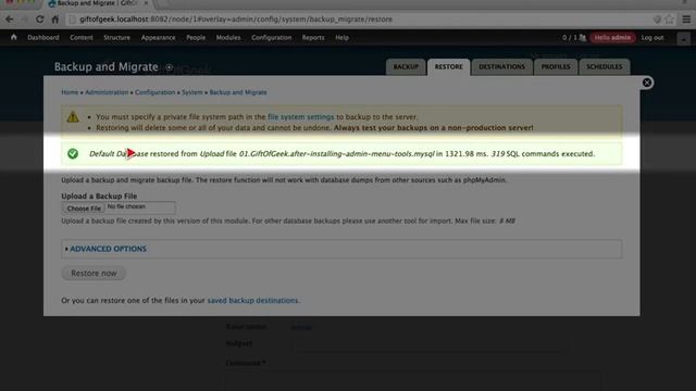 15. How to restore a Backup and Migrate backup (a Drupal how-to) смотреть онлайн
